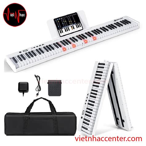 Piano Điện Gấp Bora BX 20 WH Led Phím Sáng Việt Nhạc Center