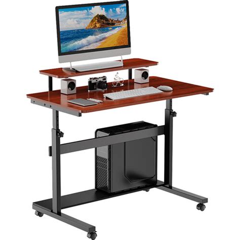 Eureka X Manual Height Adjustable Desk Cherry