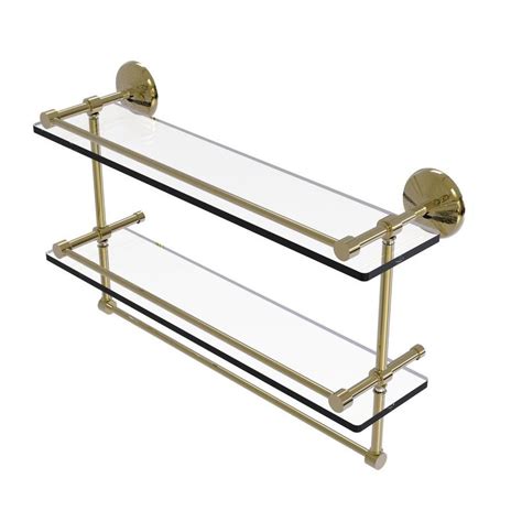 Allied Brass In Gallery Double Glass Shelf With Towel Bar In