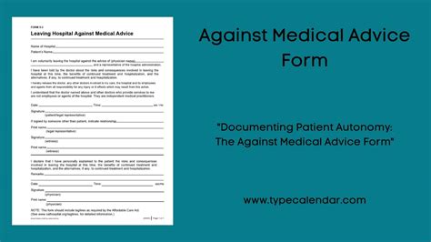 Free Printable Against Medical Advice Form Templates Pdf