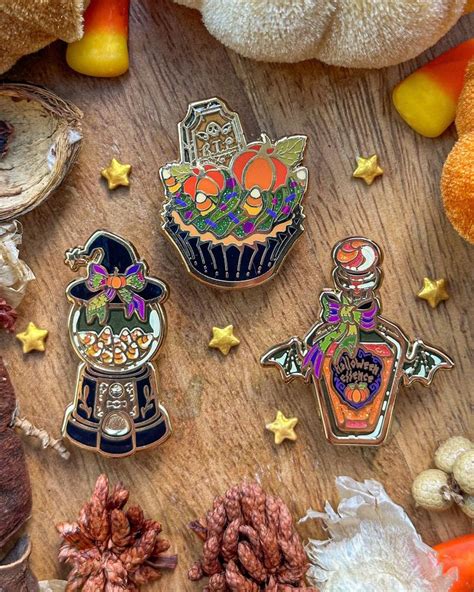 Halloween Set Enamel Pin Hard Enamel Pin Witchy Pin Candy Corn