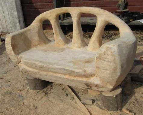 Chainsaw Carved Bench Woodworking Carving Rustic