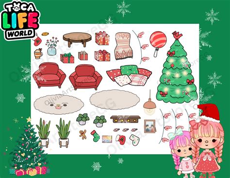 Printable Toca Boca Christmas Gifts Themed Paper Doll House Quiet Book ...