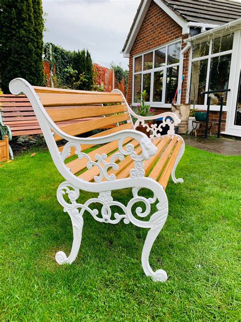 Antique Cast Iron Lions Head Bench Finished With European Etsy