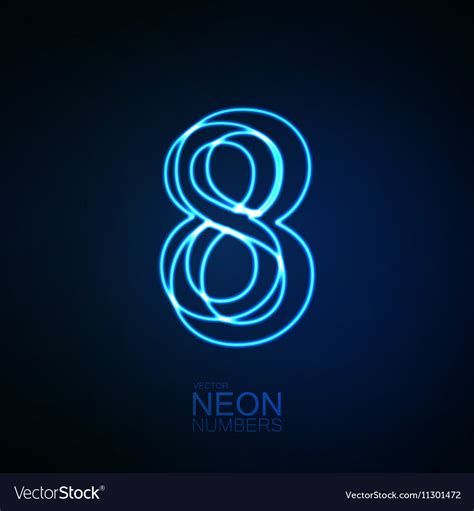 Neon 3D number 8 Royalty Free Vector Image - VectorStock