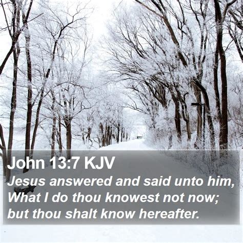 John 13:7 KJV - Jesus answered and said unto him, What I do thou