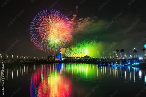 Fireworks At Al Khobar Saudi Arabia September 23 2022 National Day Celebration Of Kingdom Of