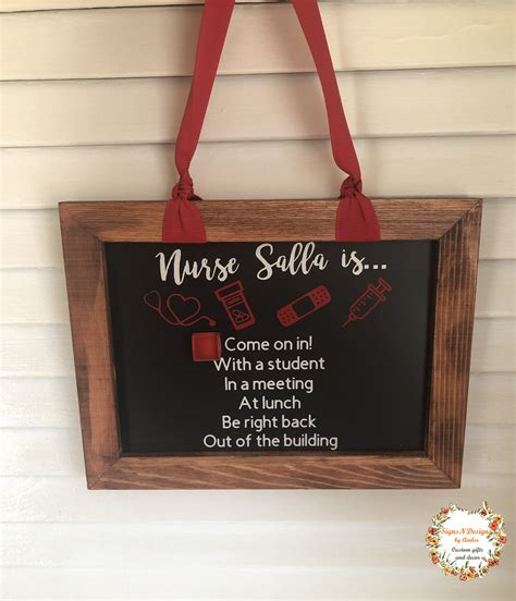 Nurse Door Signnurse Office Signschool Nurse Trn Trn Etsy