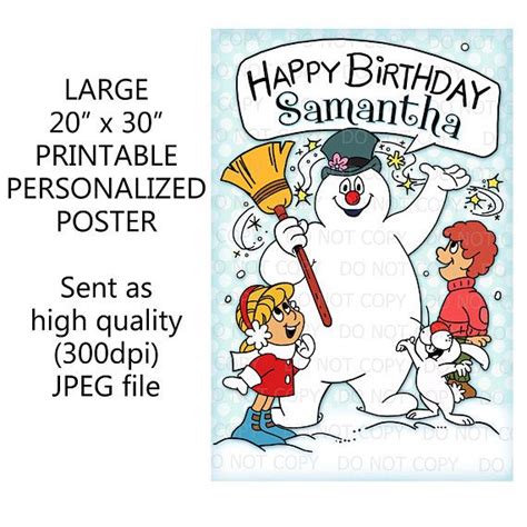 a happy birthday card with a cartoon character holding a broom and a ...