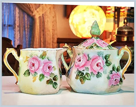 Beautiful Vintage Z S Bavaria 1900 Hand Painted Pink Roses With