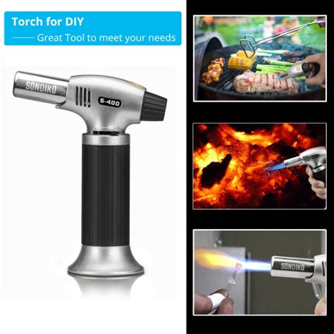 Sondiko Butane Torch S Refillable Kitchen Lighter Fit All Butane