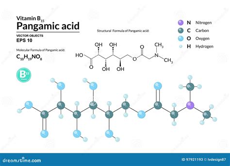 Pangamic Acid Vitamin B15 Molecular Structures 3d Model Structural