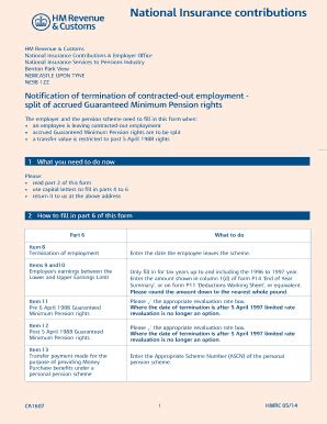 Fillable Online Hmrc Gov National Insurance Contributions HM Revenue