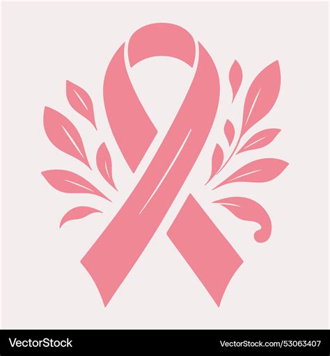 Pink cancer ribbon logo icon silhouette Royalty Free Vector