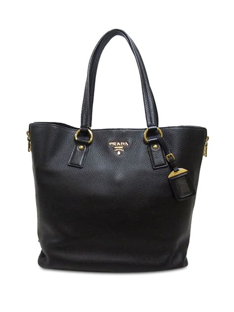 Prada Pre Owned Vitello Daino Side Zip Tote Bag Farfetch