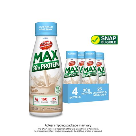 BOOST Glucose Control Max 30 g Protein Nutritional Drink, Very Vanilla ...