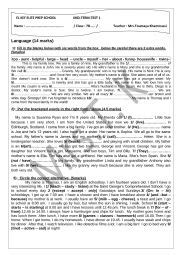 Mid Term Test Th Form Esl Worksheet By Toumia