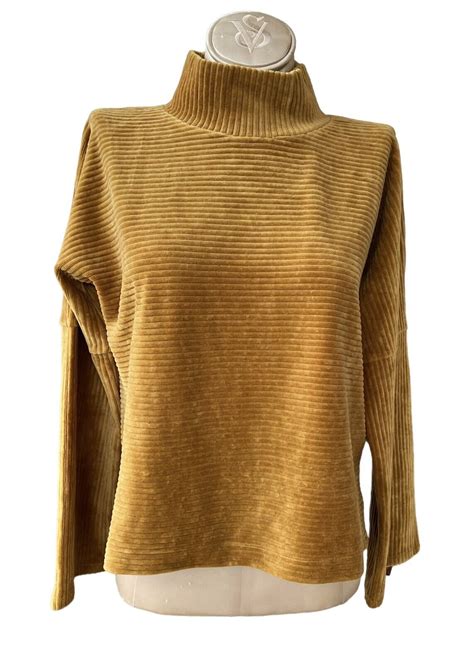 Madewell Texture And Thread Velour Corduroy Mockneck Top Xs Boxy Comfort