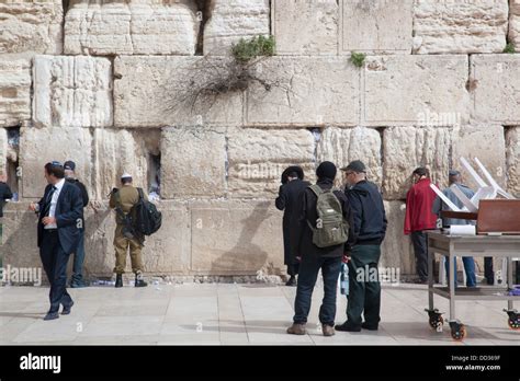 Wailing wall, sacred site for Jews and Christians, Jerusalem, Israel ...