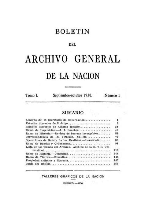 Boletín del Archivo General de la Nación México Biblioteca Virtual