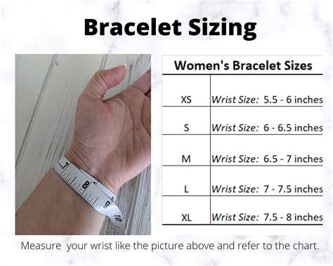 Handy Chart For Bracelet Sizing Bracelet Sizes Handy Dandy Womens