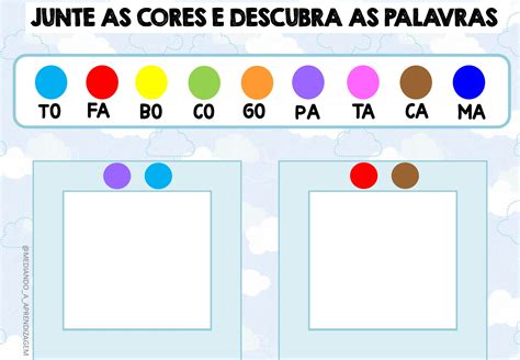 Junte As Sílabas E Forme Palavras Respostas - Junte as cores e forme palavras: atividade de sílabas (PDF)