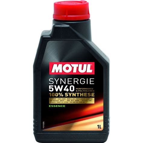 Huile moteur Essence 100 synthèse synergie Motul 5w40 1l Feu Vert