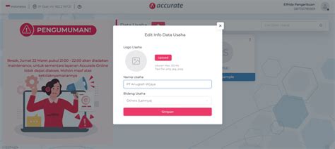 Cara Edit Info Data Usaha Di Accurate Online