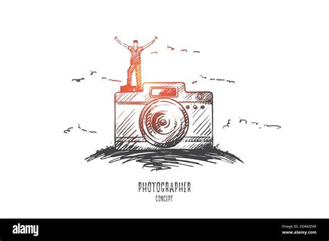 Photographer Concept Hand Drawn Isolated Vector Stock Vector Image