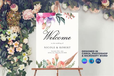 Welcome Sign Template Canva Creative Market