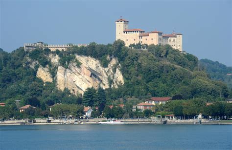 Arona, Italy is a town on the southern shores of Lake Maggiore