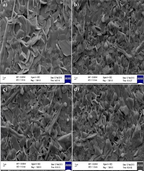 Sem Micrographs Obtained On Fractured Surfaces Of A A B B C C And D D