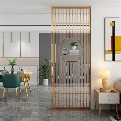 Golden Home Divider Stainless Steel PVD Partition 1 Panel Glossy At