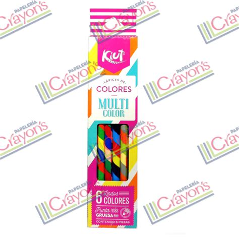 COLORES KIUT MULTICOLOR 6 PIEZAS Papeleria Crayons