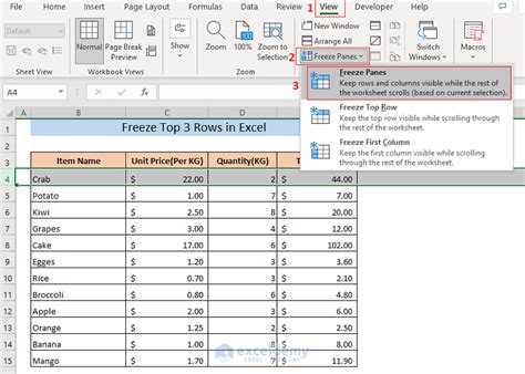 How To Freeze The Top 3 Rows In Excel 3 Methods Exceldemy