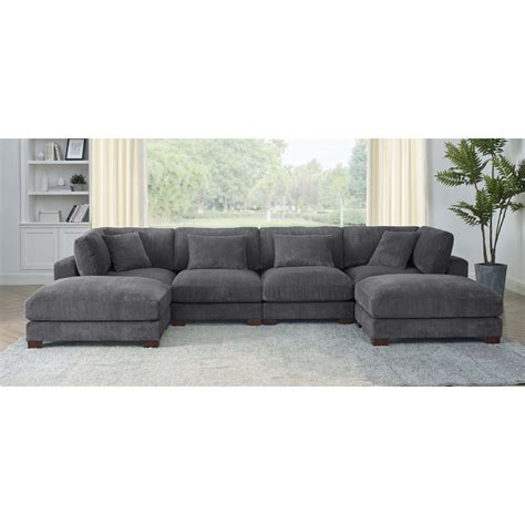 Wade Logan Andreco Piece Corduroy Sectional Reviews Wayfair Canada