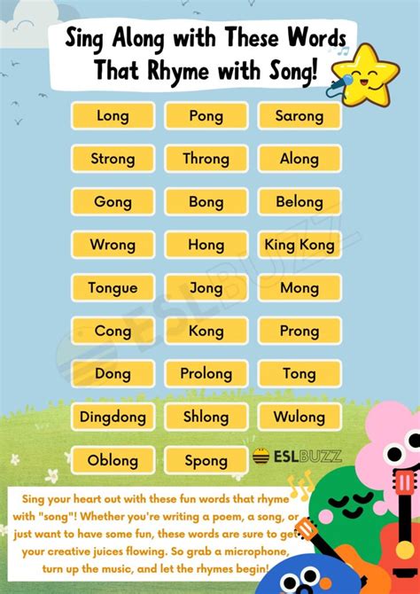 Words that Rhyme with Song to Unlock Your Rhyming Potential - ESLBUZZ