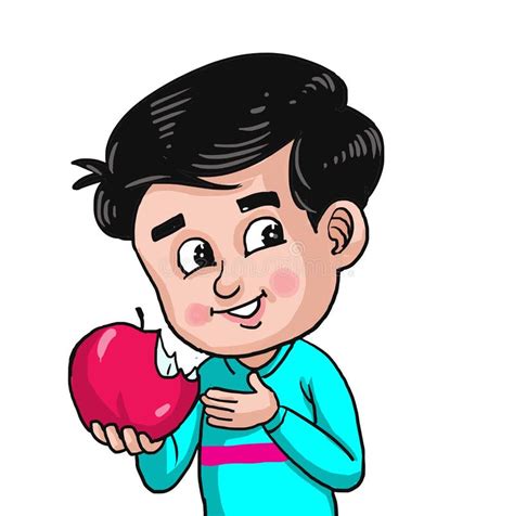 Boy Eating Apple Stock Illustrations – 740 Boy Eating Apple Stock ...