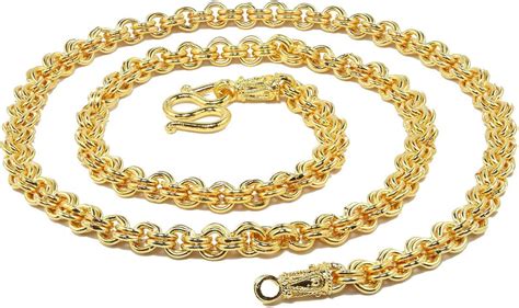 Bangkok Bazaar Classic Thai Baht Chain 20 Inch Necklace 24k Gold Plated