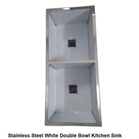 Stainless Steel White Double Bowl Kitchen Sink at Rs 4000 | Double Bowl ...