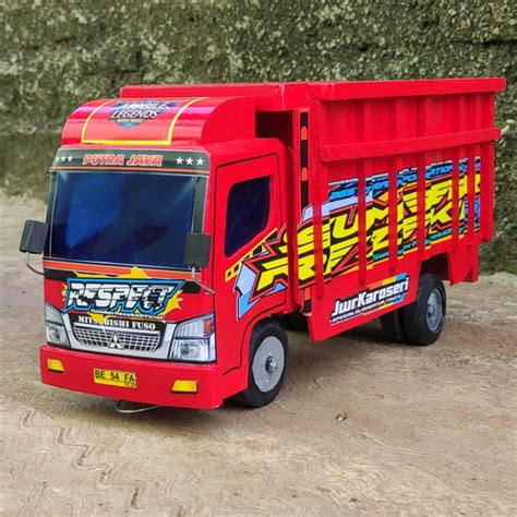 Jual Miniatur Mobil Truk Oleng Kayu Mainan Mobilan Truck Anak Laki Real