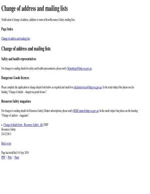 Fillable Online Dmp Wa Gov Change Of Address And Mailing Lists Dmp Wa