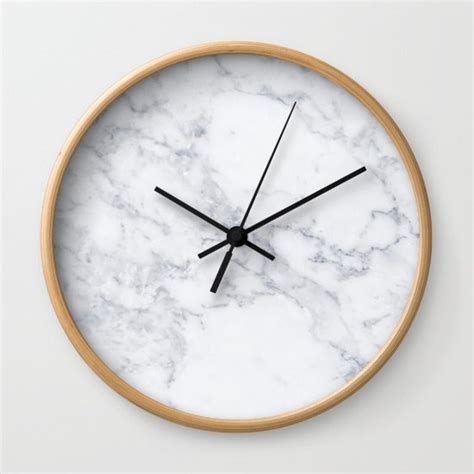 Marble Wall Clock White Marble Clock Marble Office Decor Clock Etsy