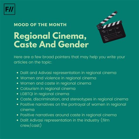 regional cinema caste  gender mood   month august