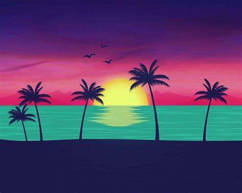 80s Neon Beach Wallpapers Top Free 80s Neon Beach Backgrounds