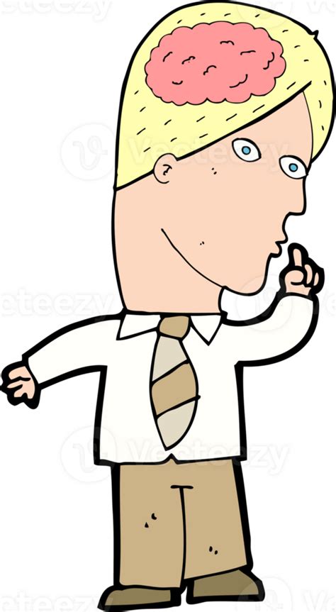 cartoon businessman with huge brain 40706209 PNG