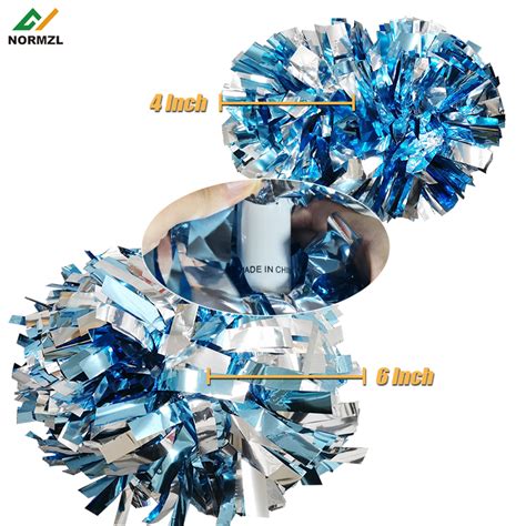 Normzl Custom 4 6 Inch Mix Metallic Plastic Holographic Cheer Poms