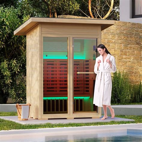 Amazon.com : ZONEMEL Far Infrared 2 Person Wooden Sauna Room with