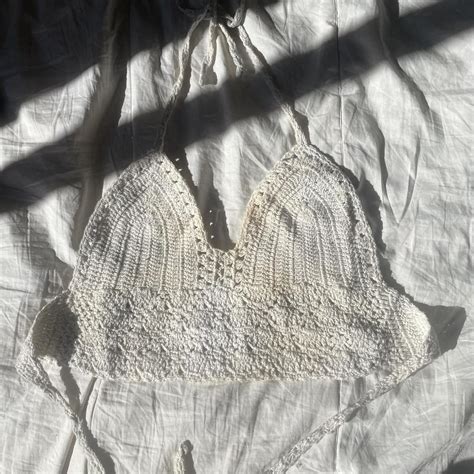 Crotchet Bikini Crop Top Depop