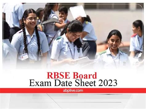 Rbse Date Sheet 2023 Rajasthan Board Class 10 12 Time Table Released